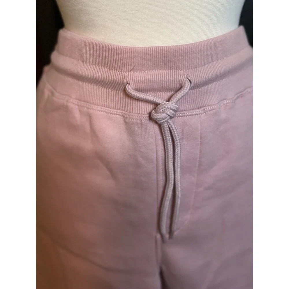 New Men’s Unisex True Religion Dull Pink Text Puff Sweat Shorts Size L $89